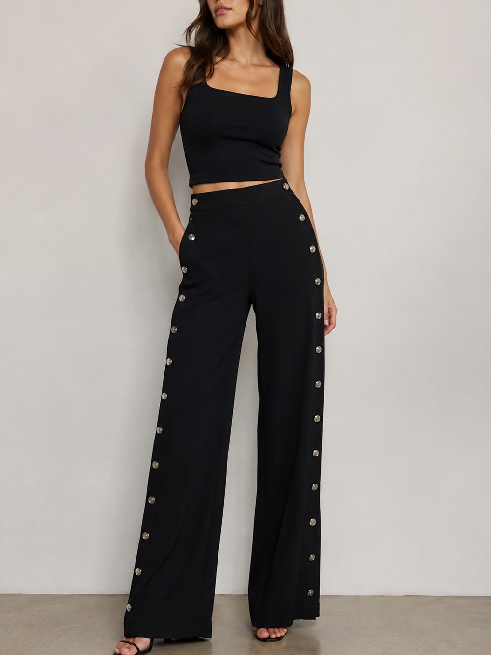 NWT Express Wide Leg Super High Rise Button Side Trouser - Picture 1 of 4